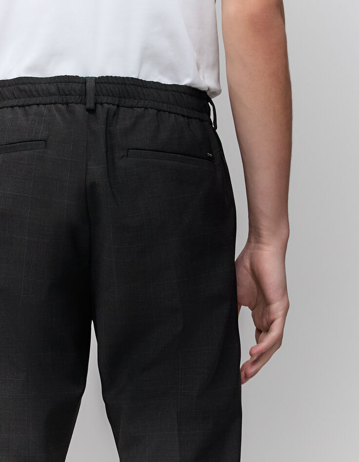 Pantalón de chándal de cuadros antracita para hombre-6