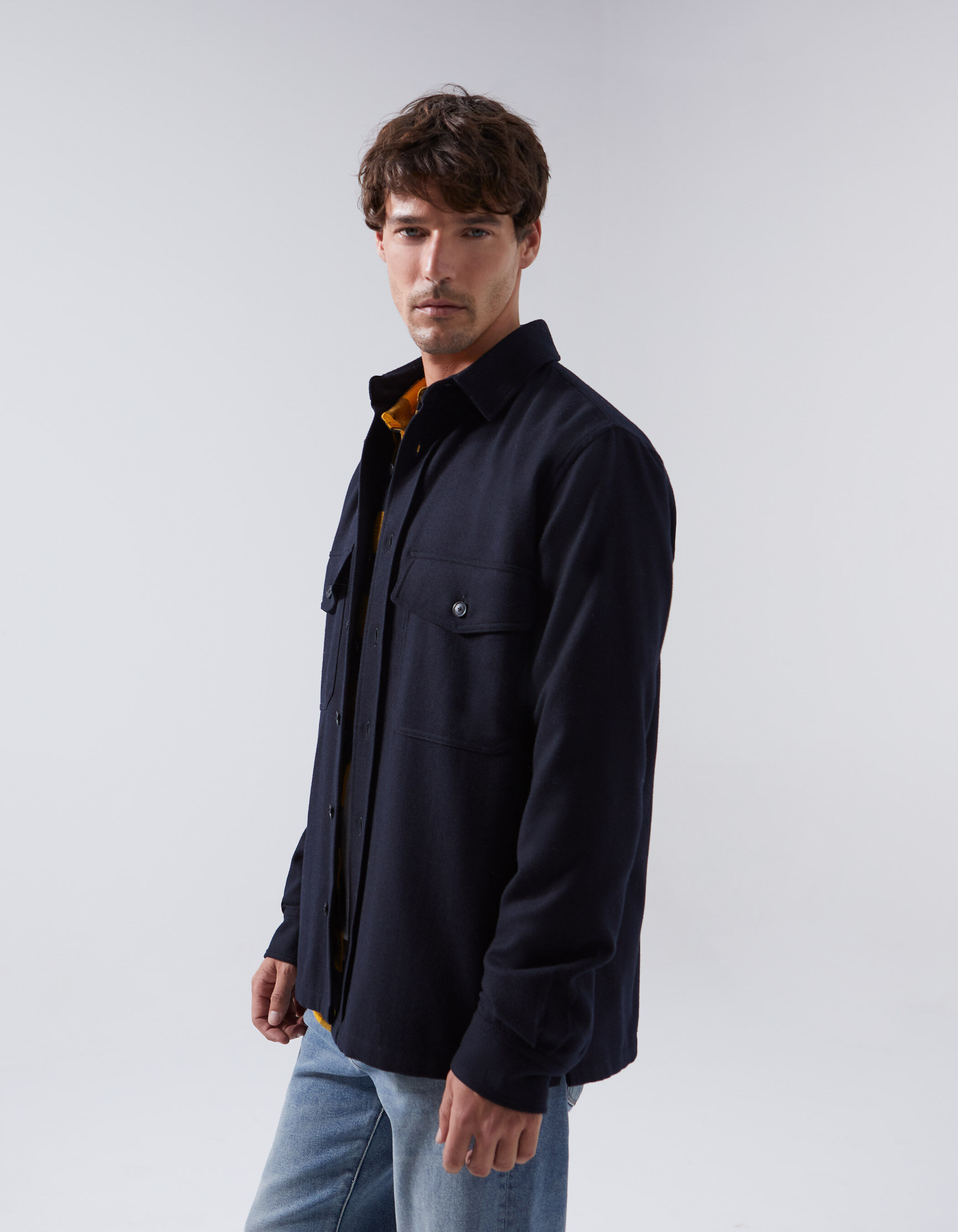 Mens navy overshirt discount jacket