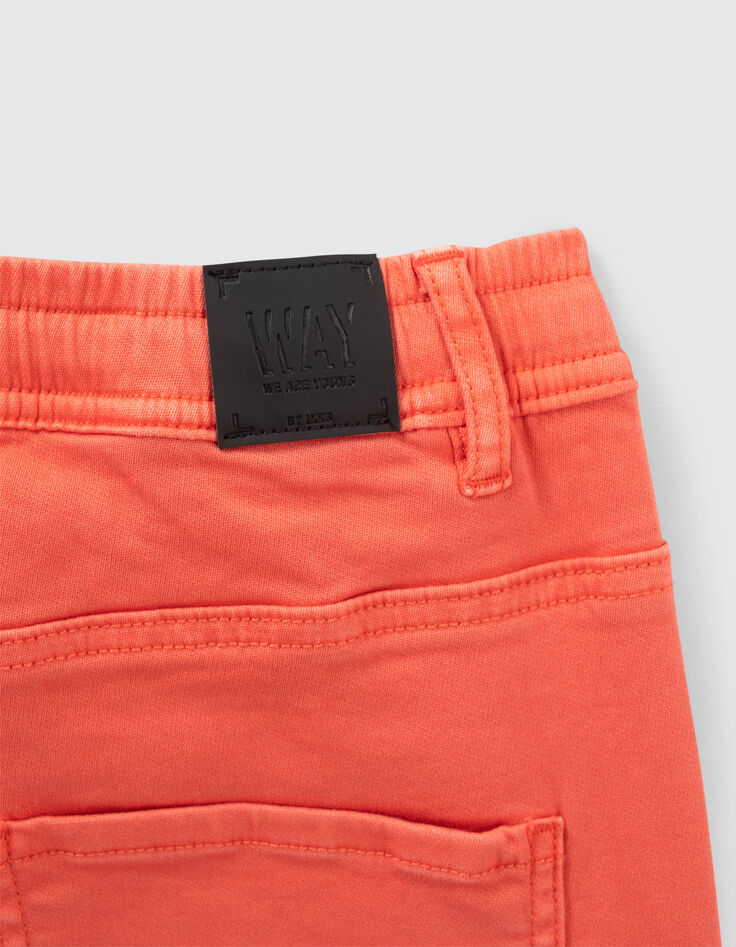 Boys’ dark orange elasticated waist Bermuda shorts-5