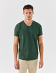 T-shirt De Essential groen V-hals Heren-1