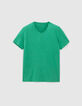 T-shirt L'Essentiel petrol coton bio encolure V Homme-6
