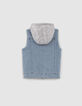 Boys’ blue denim/grey reversible sleeveless padded jacket-3