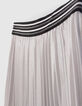 Girls’ silver asymmetric pleated skirt-7