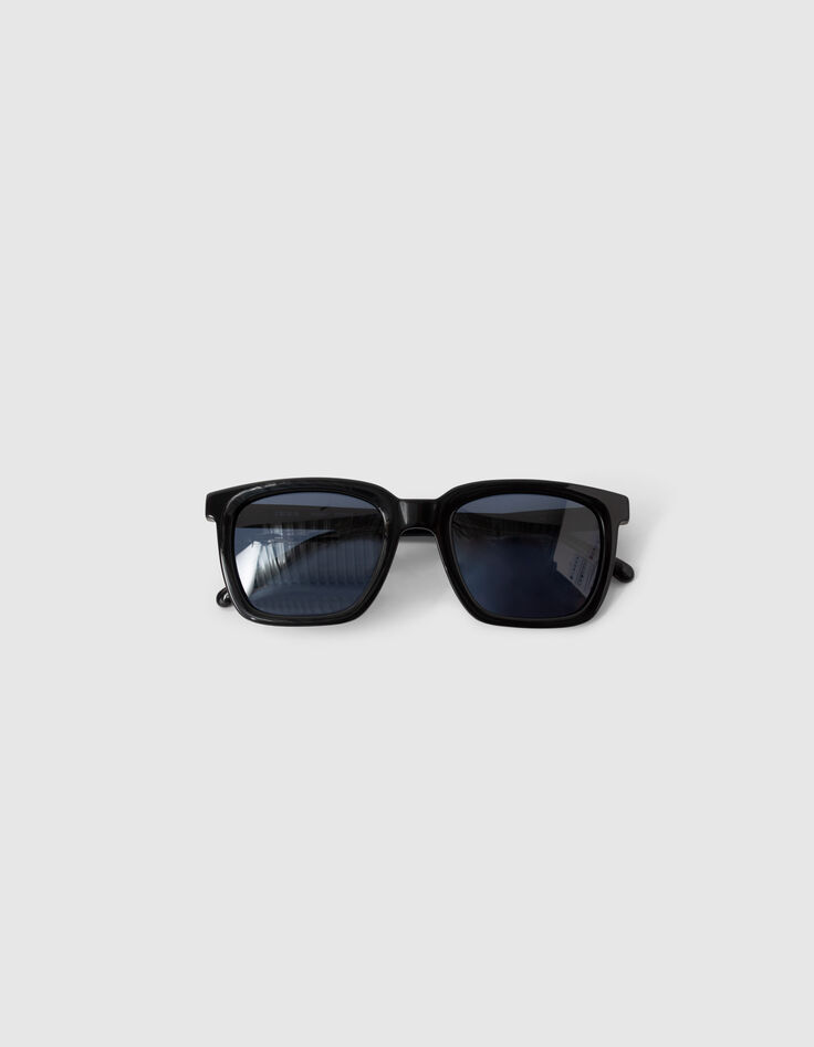 Lunettes solaires noires style rectangle Homme-6