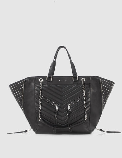 Bolso cabás LE 1440 Rock cuero negro tachuelas mujer - IKKS