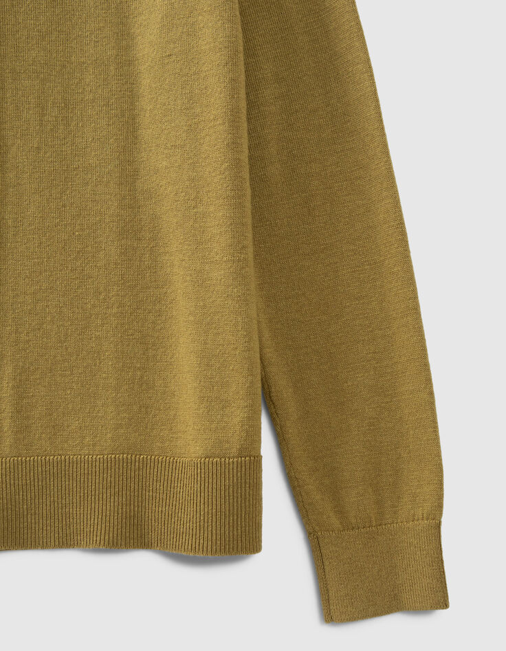 Cardigan vert réversible tricot et dentelle Femme-3