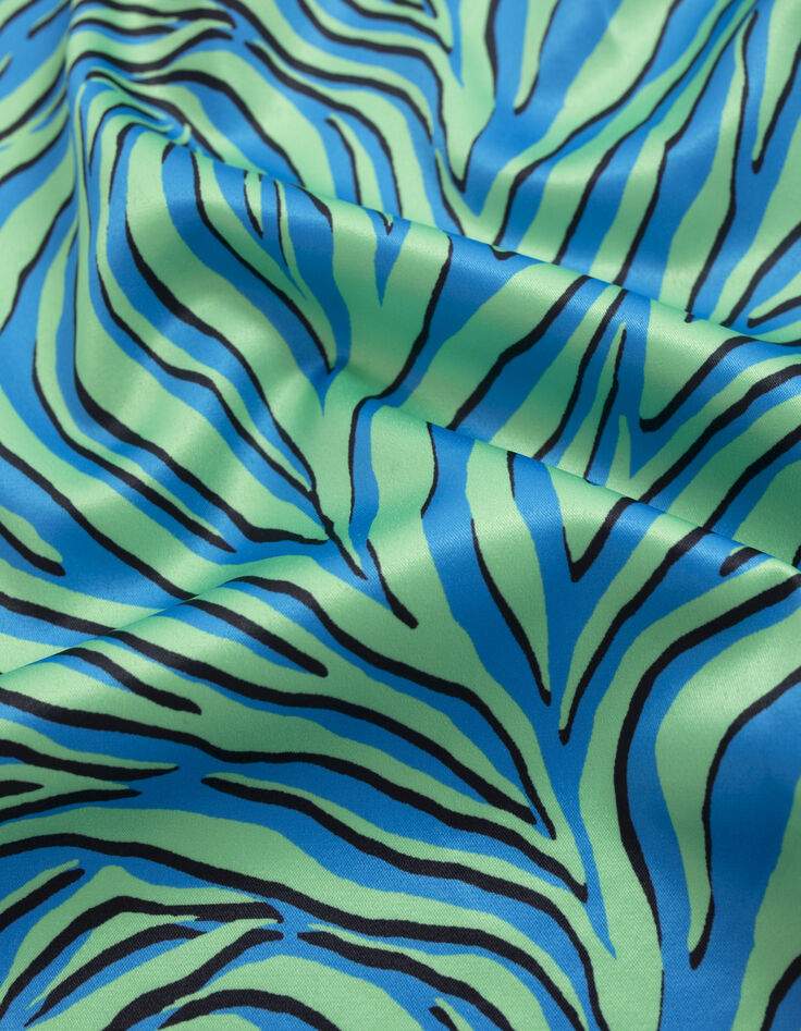 Women’s turquoise zebra print scarf-bustier-3
