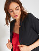 Zwarte blazer met goudkleurige tennisstrepen I.Code-1