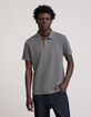 Polo graphite tricot effet tressage Homme-1