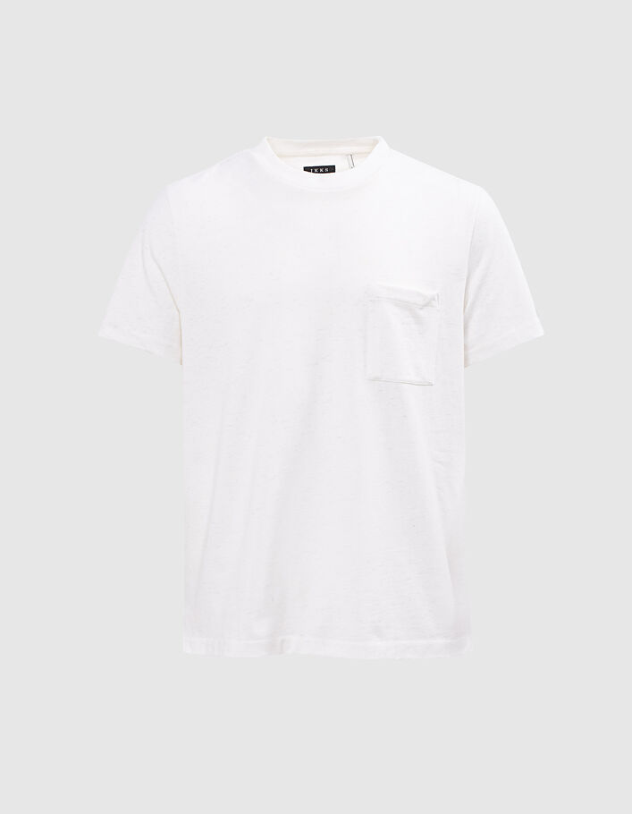 Brusttasche REGULAR Weißes Herren-T-Shirt mit