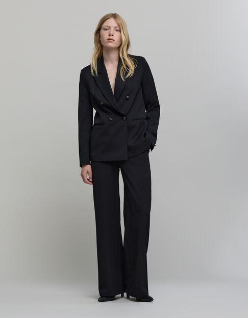 Women's black double-breasted suit jacket - IKKS