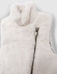 Off-white sleeveless biker-style vest for baby girls-2