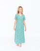 Girls’ green microflower LENZING™ ECOVERO™ long dress-2