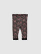 Zwarte omkeerbare legging lelies babymeisjes-4