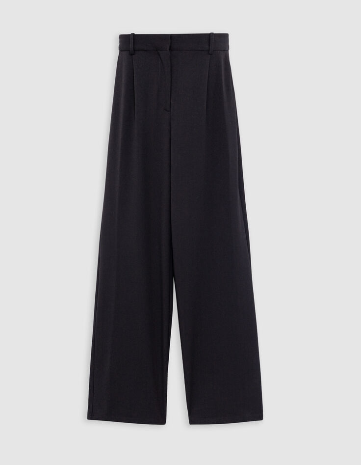 Women's black wide-leg pants-7