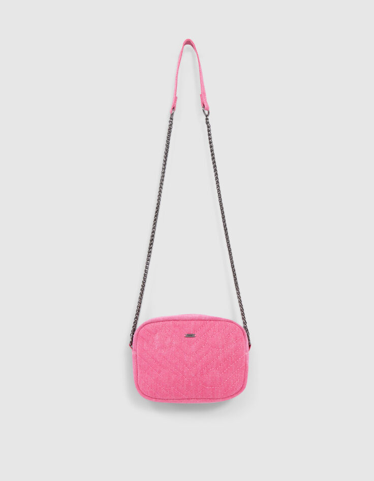 Bolso rosa acolchado corazones niña-2