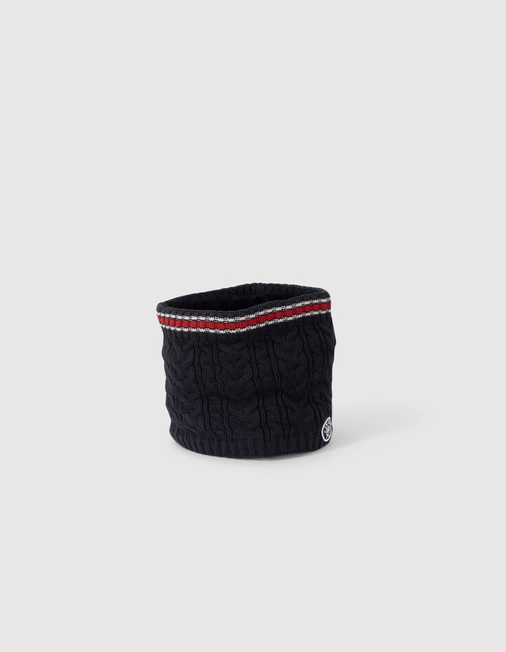 Snood navy foncé tricot à rayures garçon-5