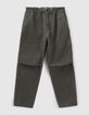 Pantalón cropped caqui baggy Hombre-5