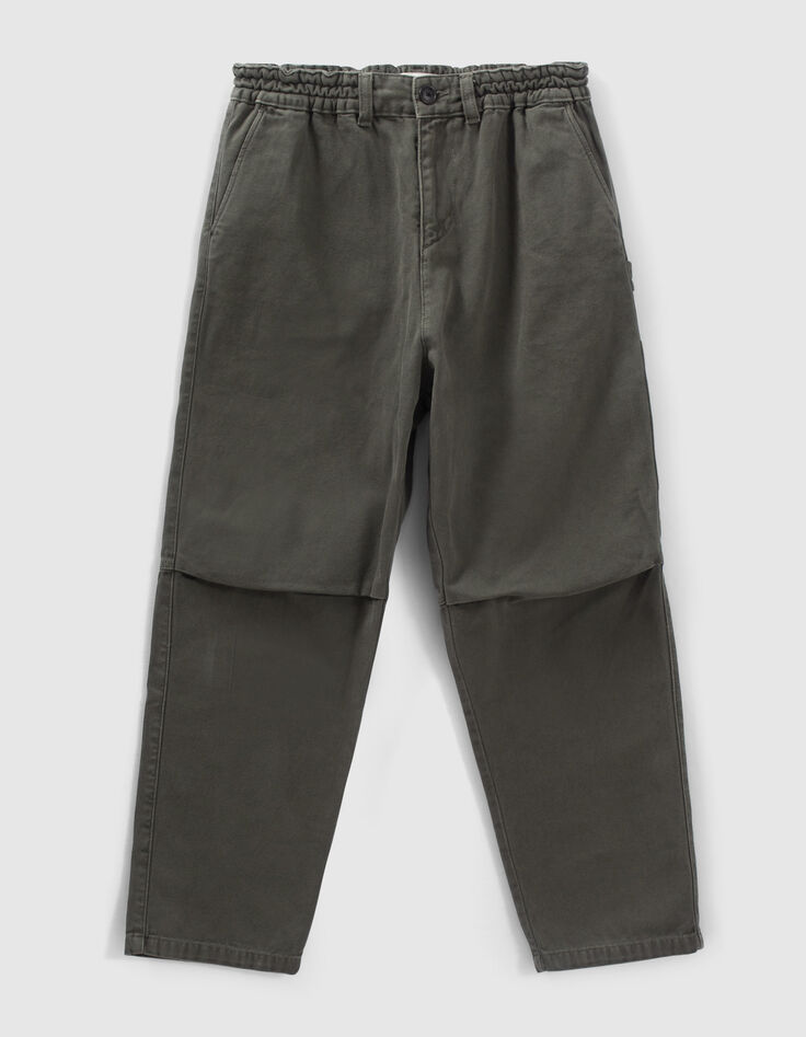 Men’s khaki CROPPED baggy trousers-5