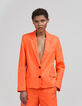 Veste de costume orange oversize coton lin Femme-2