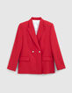 Women’s poppy red double-breasted suit jacket-6