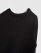 Boys’ black mixed fabric sweater with embossed image-7