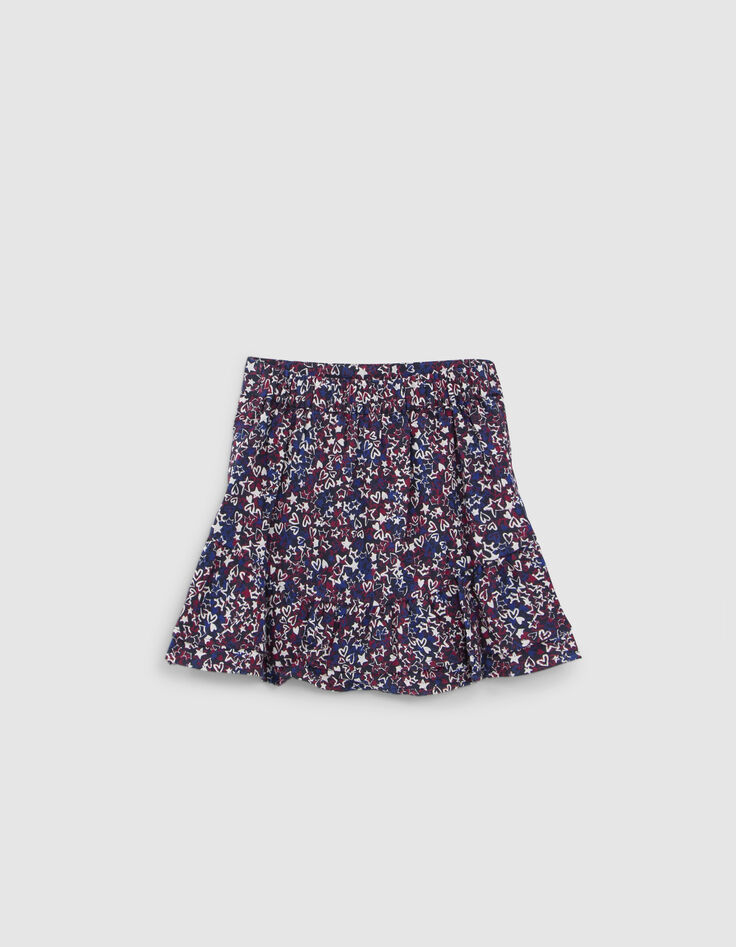 Girls’ navy stars and hearts LENZING™ ECOVERO™ skirt-3