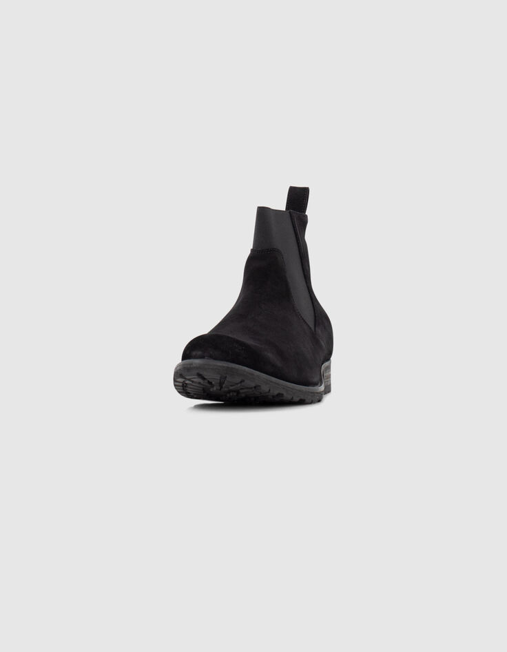 Chelsea boots noirs en cuir velours Homme-2