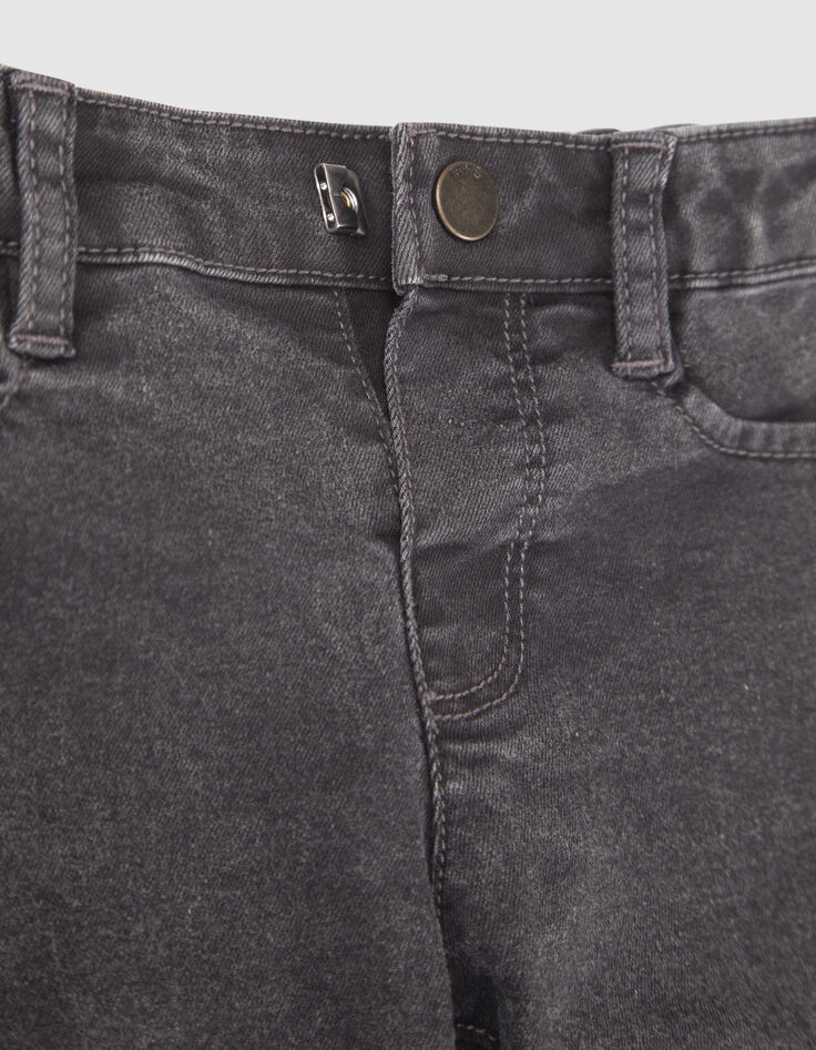 Graue Baby-Mädchen-Jeans mit Miniperlendekor an den Seiten-6