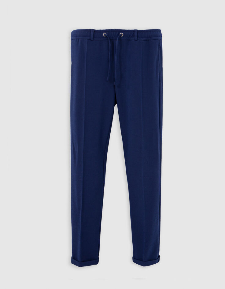 Indigoblaue Seersucker-Joggpants für Männer-7