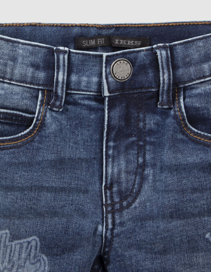 Boys’ blue SLIM jeans with print-3