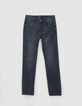 Boys’ blue SLIM jeans with placed distressing-1