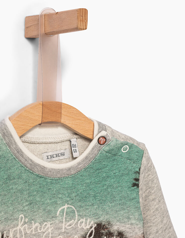 Baby boys’ grey sweatshirt+California embroidery-5