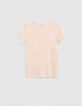 Tee-shirt rose poudré essentiel en coton bio fille-2
