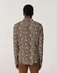 Men’s tobacco flower print SLIM shirt-4