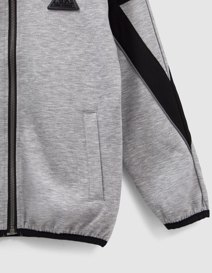 Boys’ grey cardigan with black and reflective details-4