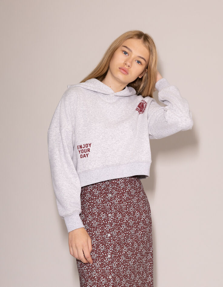 Graues Sweatshirt für Mädchen mit Maxistickerei und Zahlen-1