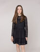 Girl's all-lace black dress-2