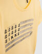 T-shirt jaune coton bio sequins réversibles-6