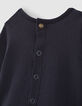 Navy jurk in twee materialen jersey en jeans babymeisjes-6