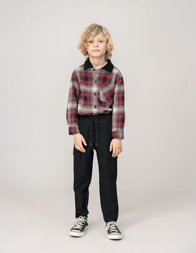 Black BATTLE pants with elastic waistband for boys - IKKS