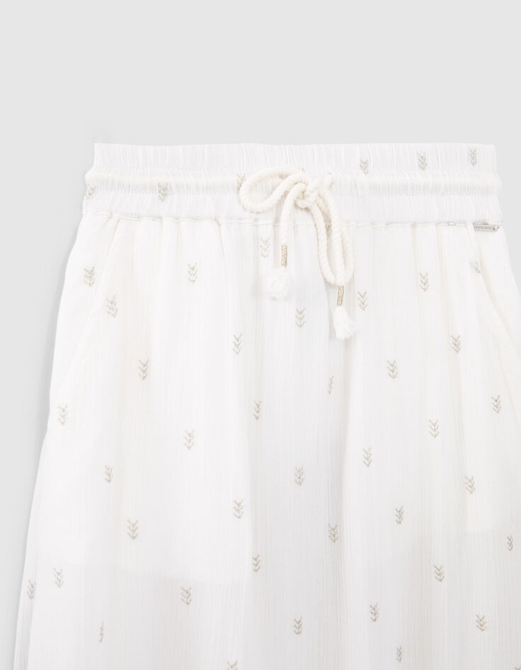 Girls’ off-white long skirt with gold embroidery-4
