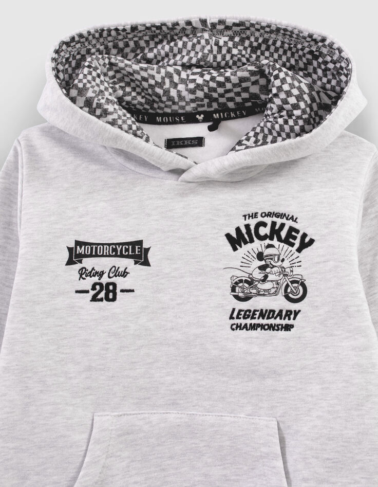 Boys’ grey IKKS–MICKEY hoodie with Mickey embossed on back-3