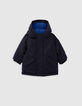 Baby boy navy lined parka-1