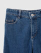 Girls’ blue organic cotton STRAIGHT jeans-2