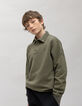 Boy's khaki sweatshirt with XL slogan embroidered on back-1