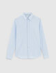 Men's sky blue thin-striped SLIM shirt-6