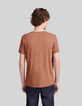 T-shirt L'Essentiel cognac coton bio encolure V Homme-3