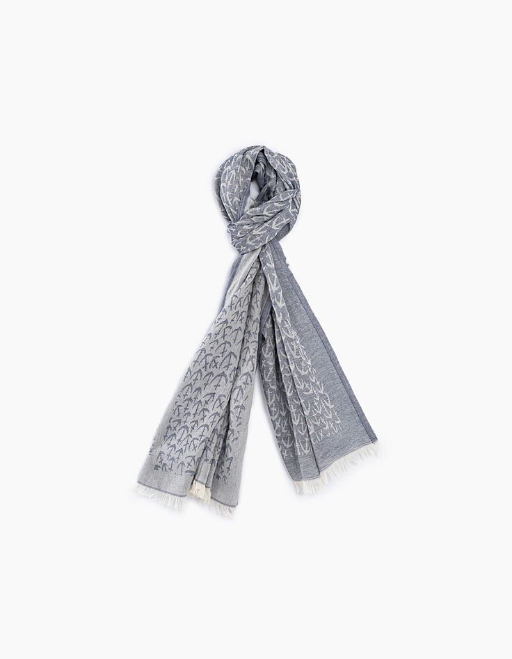 Indigo sjaal jacquard mini-ankers Heren-1