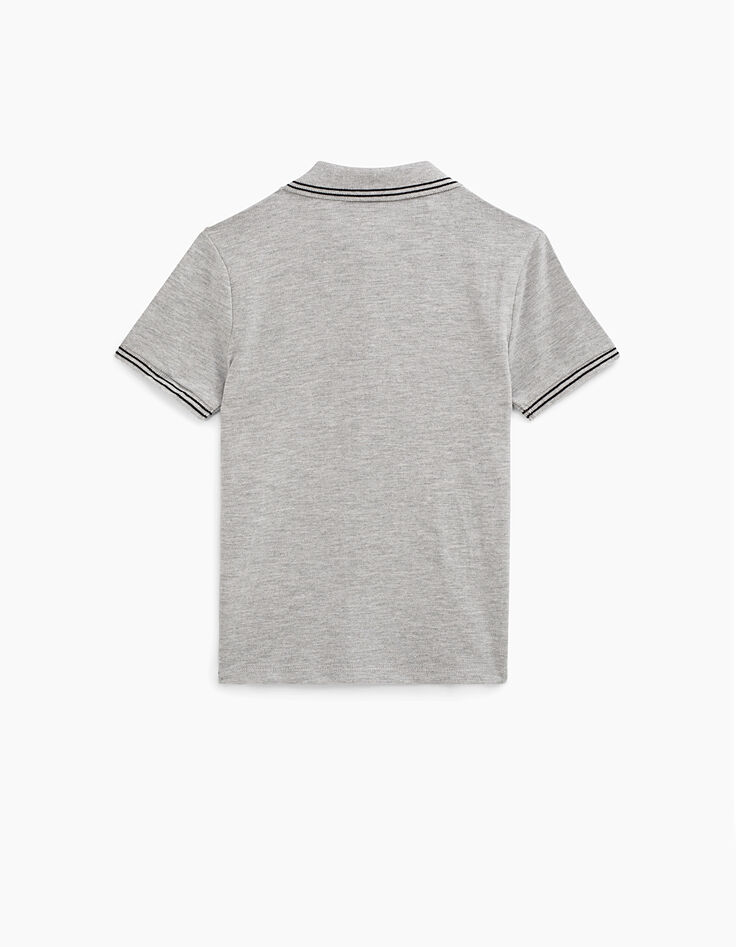 Boy’s grey marl organic cotton polo shirt-3